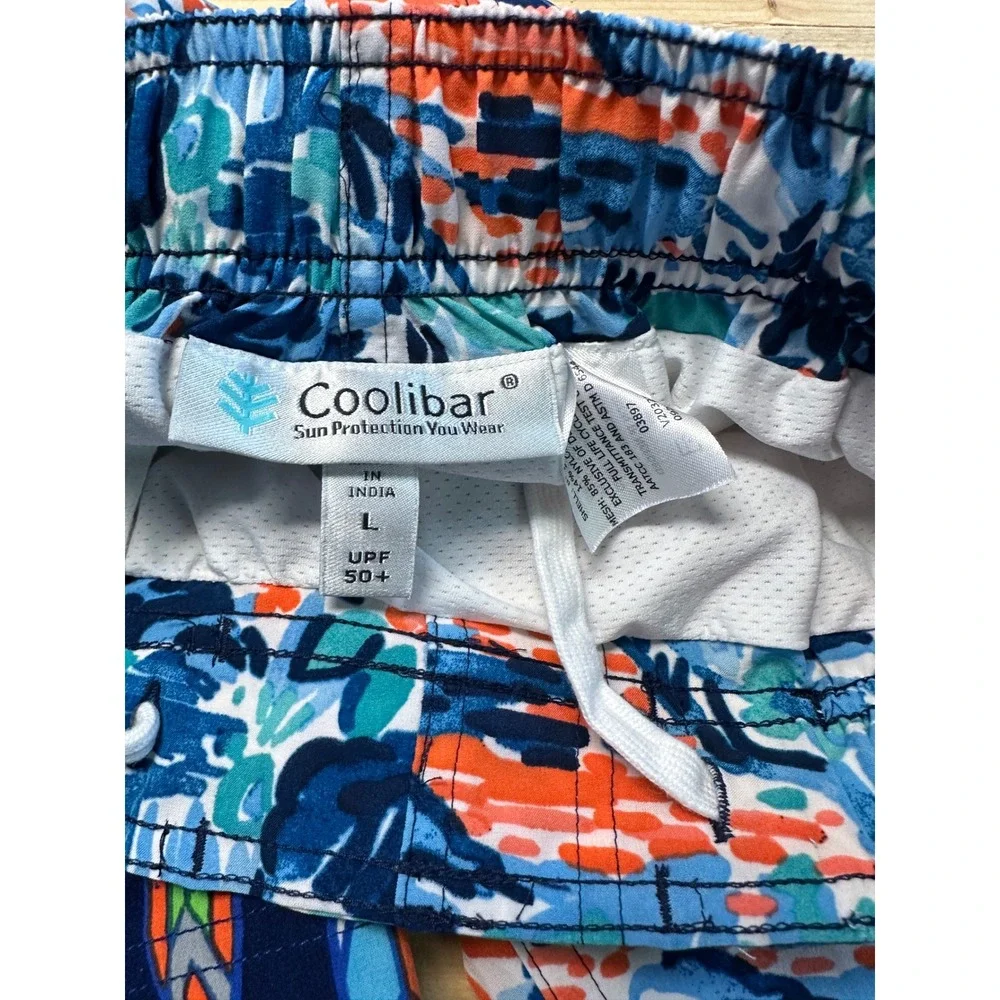 Coolibar Kids UPF‎ 50+ Swim Trunks Surfboards Floral Summer Vacation L
